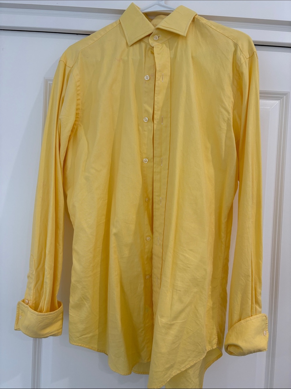 Polo by Ralph Lauren Men's Yellow Button-Down Dress Shirt